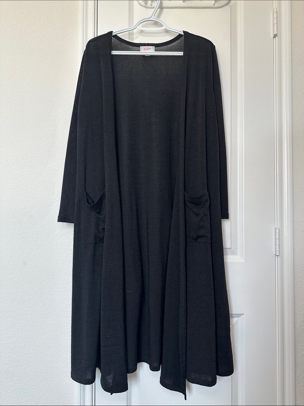 LuLaRoe Sarah Black Open Drape Long Cardigan